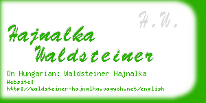 hajnalka waldsteiner business card